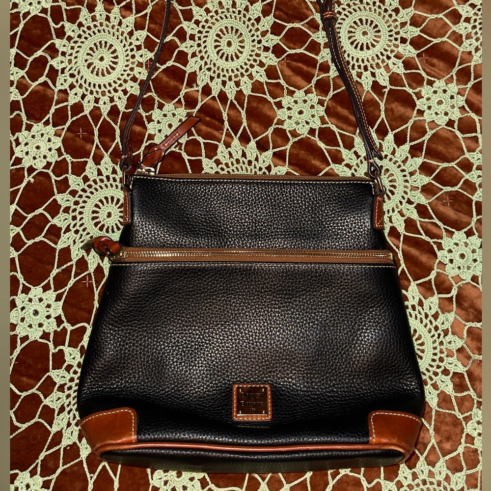Dooney & Bourke Black Pebble Leather Crossbody Shoulder Bag